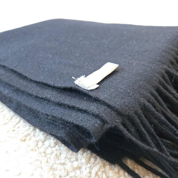 Ann Taylor Woven Cashmere Fringe Scarf Black - Picture 9 of 11